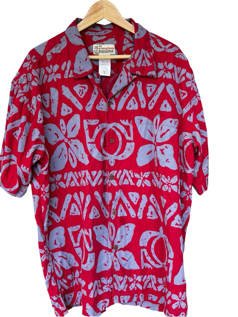 VTG Patagonia Pataloha Shirt Mens XL Hawaiian Tiki Loop Collar Floral Camp